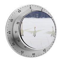 yanfind Timer Whooper  Bird  Winter Snow Tundra Atmospheric Ducks Geese Swans Waterfowl 60 Minutes Mechanical Visual Timer