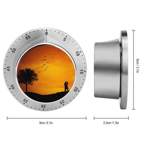 yanfind Timer Love Couple Silhouette Sky Tree Birds Sunset Romantic Landscape 60 Minutes Mechanical Visual Timer