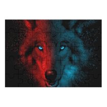 yanfind Picture Puzzle Wolf Scary Gradient Dark Family Game Intellectual Educational Game Jigsaw Puzzle Toy Set