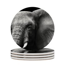 yanfind Ceramic Coasters (round) Dark Elephant Closeup Family Game Intellectual Educational Game Jigsaw Puzzle Toy Set