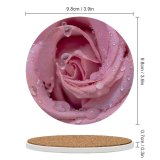 yanfind Ceramic Coasters (round) Flowers Rose Droplets Closeup Bloom Baby Family Game Intellectual Educational Game Jigsaw Puzzle Toy Set