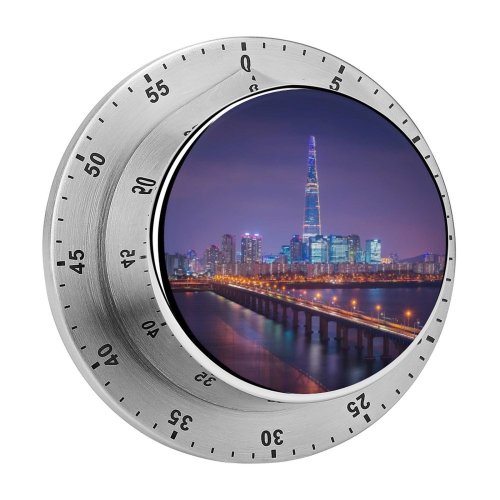 yanfind Timer Anek Suwannaphoom Lotte  Seoul Cityscape  Night City Lights Korea 60 Minutes Mechanical Visual Timer