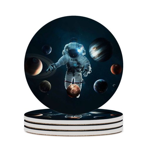 yanfind Ceramic Coasters (round) Vadim Sadovski Space Astronaut Planetary System Space Suit Space Travel  Orbital Family Game Intellectual Educational Game Jigsaw Puzzle Toy Set