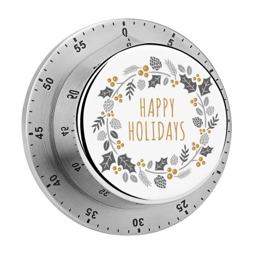 yanfind Timer Wreath Simplicity Tree Berry Plant Season Snowflake Retro Gold Elegance Branch USA 60 Minutes Mechanical Visual Timer