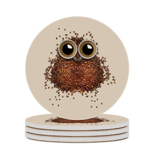 yanfind Ceramic Coasters (round) Comfreak Lifestyle Coffee Beans  Cup Drinks Caffeine Beautiful Family Game Intellectual Educational Game Jigsaw Puzzle Toy Set