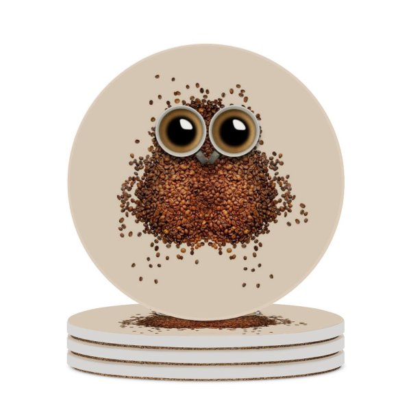 yanfind Ceramic Coasters (round) Comfreak Lifestyle Coffee Beans  Cup Drinks Caffeine Beautiful Family Game Intellectual Educational Game Jigsaw Puzzle Toy Set