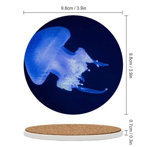 yanfind Ceramic Coasters (round) William Warby Jellyfish Underwater Glowing Family Game Intellectual Educational Game Jigsaw Puzzle Toy Set