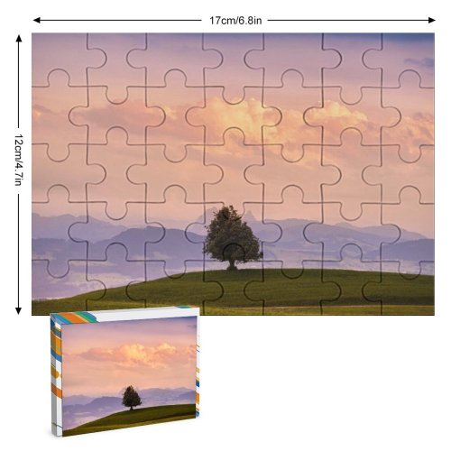 yanfind Picture Puzzle Dominic Kamp Solitude Tree Meadow Landscape Cloudy Sky Mountains Family Game Intellectual Educational Game Jigsaw Puzzle Toy Set