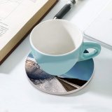 yanfind Ceramic Coasters (round) Lyngenfjord Norway Aurora Borealis Northern Lights  Mountains Lake Reflection Night Sky Family Game Intellectual Educational Game Jigsaw Puzzle Toy Set