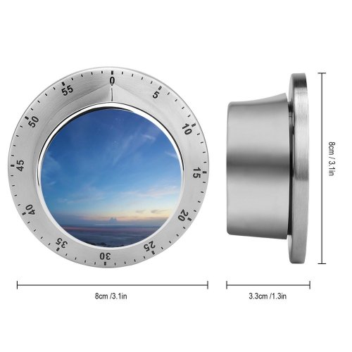 yanfind Timer Clear Sky Sunset Dusk Starry Horizon Beach Seascape Rocky Shore 60 Minutes Mechanical Visual Timer
