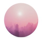yanfind Ceramic Coasters (round) Meiying  Cityscape Urban Foggy Sunrise Skyscrapers Family Game Intellectual Educational Game Jigsaw Puzzle Toy Set