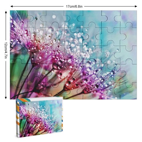 yanfind Picture Puzzle Dandelion Flowers Multicolor Colorful Drops 5K Family Game Intellectual Educational Game Jigsaw Puzzle Toy Set