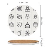 yanfind Ceramic Coasters (round) E Phishing Binary Mail Bomb Virtual Horse Data Lock Code Safety Coding Family Game Intellectual Educational Game Jigsaw Puzzle Toy Set