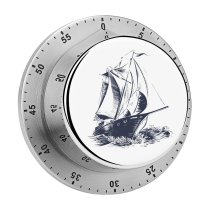yanfind Timer Bow Tall Sea Old Harbor Retro Ancient Destinations Art Seagull Cruise Cartoon 60 Minutes Mechanical Visual Timer