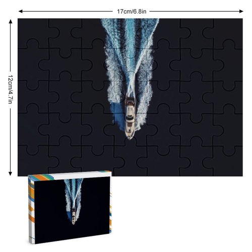 yanfind Picture Puzzle Motor Motion Yacht Summer Above Sport Wake Sea Dark Craft Aerial Alertness003 Family Game Intellectual Educational Game Jigsaw Puzzle Toy Set