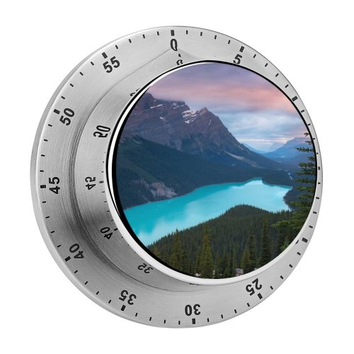 yanfind Timer Destin Peyto Lake Mountains Turquoise Evening Sunset 60 Minutes Mechanical Visual Timer