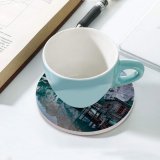yanfind Ceramic Coasters (round) Samuele Errico Piccarini Lake Braies Italy Wooden Boats Mountains  Snow Reflection Family Game Intellectual Educational Game Jigsaw Puzzle Toy Set