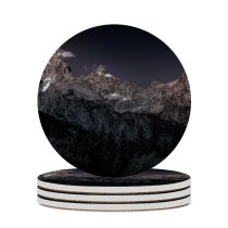 yanfind Ceramic Coasters (round) Collins Black Dark Grand Teton National Park Early Morning  Range USA Family Game Intellectual Educational Game Jigsaw Puzzle Toy Set
