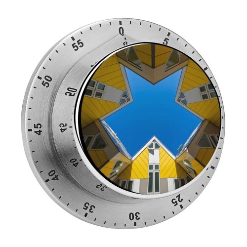 yanfind Timer Carsten Heyer Architecture Cube Buildings Rotterdam Netherlands Geometrical Symmetry Sky Look 60 Minutes Mechanical Visual Timer