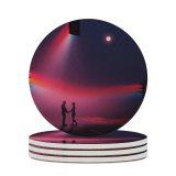 yanfind Ceramic Coasters (round) Love Couple Silhouette Traffic Lights Night Romantic Focus Spectrum  Road Family Game Intellectual Educational Game Jigsaw Puzzle Toy Set