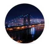 yanfind Ceramic Coasters (round) Zac Ong Williamsburg  Suspension  York City City Lights Night Cityscape Family Game Intellectual Educational Game Jigsaw Puzzle Toy Set