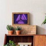 yanfind Picture Puzzle Neon  Purple Light Look Geometrical Indoor Lights Glowing Vibrant Triangles Family Game Intellectual Educational Game Jigsaw Puzzle Toy Set