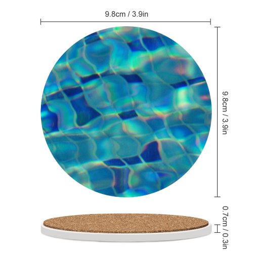 yanfind Ceramic Coasters (round) Stuff Texture Dream Turquoise Aqua Light Electric Azure Design Symmetry Family Game Intellectual Educational Game Jigsaw Puzzle Toy Set