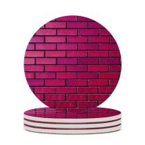 yanfind Ceramic Coasters (round) Wesley Tingey Brick Wall Magenta Bricks Gradients Family Game Intellectual Educational Game Jigsaw Puzzle Toy Set