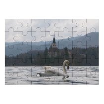 yanfind Picture Puzzle  Lake Slovenia Bird Cigno Ducks Geese Swans Waterfowl Loch Reservoir Waterway Family Game Intellectual Educational Game Jigsaw Puzzle Toy Set
