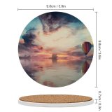 yanfind Ceramic Coasters (round) Hot  Balloon Multicolor Colorful Sky Reflection Clouds Sky Family Game Intellectual Educational Game Jigsaw Puzzle Toy Set