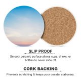 yanfind Ceramic Coasters (round) Sunrise Sky Panorama Early Morning Dawn Family Game Intellectual Educational Game Jigsaw Puzzle Toy Set