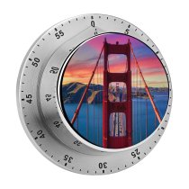 yanfind Timer Cameron Venti Golden Gate  California USA Sunset Colorful Sky Suspension Bay 60 Minutes Mechanical Visual Timer