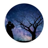 yanfind Ceramic Coasters (round) Love Couple Night Romantic Kiss Silhouette Starry Sky Family Game Intellectual Educational Game Jigsaw Puzzle Toy Set