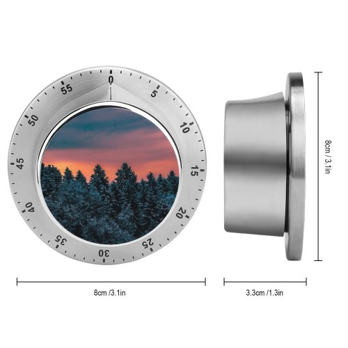 yanfind Timer Winter Pine Trees Evening Sky Dusk 60 Minutes Mechanical Visual Timer