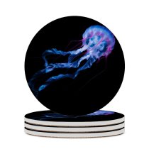 yanfind Ceramic Coasters (round) Collins Black Dark Jellyfish Aquarium Glowing AMOLED Underwater Family Game Intellectual Educational Game Jigsaw Puzzle Toy Set
