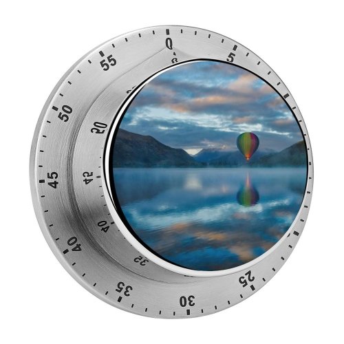 yanfind Timer Trey Ratcliff Hot  Balloon Lake Hayes Queenstown Zealand Mountains Clouds Reflection 60 Minutes Mechanical Visual Timer