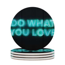 yanfind Ceramic Coasters (round) Dark Quotes Do What You Love Neon Glowing Light Inspirational Family Game Intellectual Educational Game Jigsaw Puzzle Toy Set