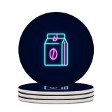 yanfind Ceramic Coasters (round) Decoration Shiny Simplicity Purple  Lighting Neon Effects Glowing Space Tyrian Styles Family Game Intellectual Educational Game Jigsaw Puzzle Toy Set