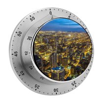 yanfind Timer Chicago Illinois City Night Cityscape Sky Night Lights Buildings Skyscrapers 60 Minutes Mechanical Visual Timer