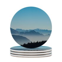 yanfind Ceramic Coasters (round) Olivier Miche Mountains Foggy Morning Serene Clear Sky French Prealps France Family Game Intellectual Educational Game Jigsaw Puzzle Toy Set