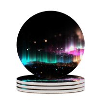 yanfind Ceramic Coasters (round) Abstract Dark Glitter Glowing Colorful Lights Family Game Intellectual Educational Game Jigsaw Puzzle Toy Set