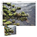yanfind Picture Puzzle Rocks River  Stone Ripple Reflection Leaf Outdoors Rock Algae Watercourse Sea Family Game Intellectual Educational Game Jigsaw Puzzle Toy Set