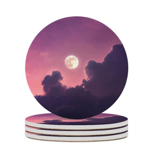 yanfind Ceramic Coasters (round)  Clouds Sky Family Game Intellectual Educational Game Jigsaw Puzzle Toy Set