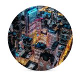 yanfind Ceramic Coasters (round) Benjamin Suter Chicago Skyscrapers Cityscape Night City Lights Aerial Willis  Illinois Family Game Intellectual Educational Game Jigsaw Puzzle Toy Set