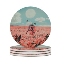 yanfind Ceramic Coasters (round) Fantasy SciFi Astronaut NASA Flower Garden Butterflies Surreal  Clouds Family Game Intellectual Educational Game Jigsaw Puzzle Toy Set