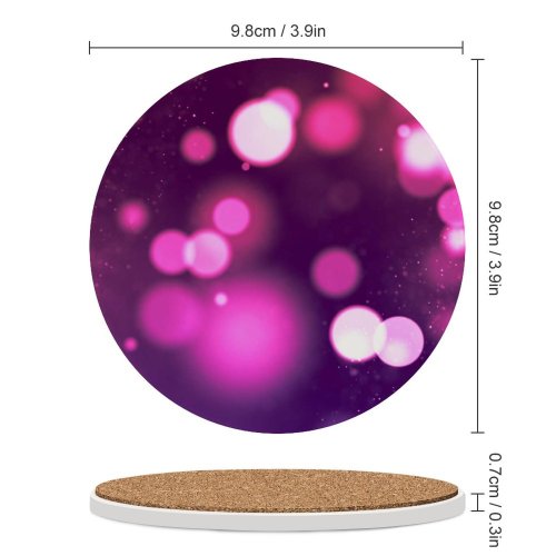 yanfind Ceramic Coasters (round) Abstract Bokeh Purple Sparkles Family Game Intellectual Educational Game Jigsaw Puzzle Toy Set