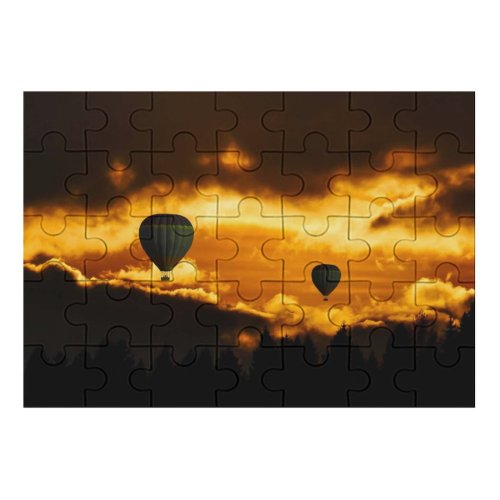 yanfind Picture Puzzle Hot  Balloons Sunset Flying Travel Vacation Dusk Adventure Dark Clouds Dark Family Game Intellectual Educational Game Jigsaw Puzzle Toy Set