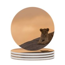 yanfind Ceramic Coasters (round) Sunset Images Lion Wildlife Wallpapers Pictures Public Cub Domain Family Game Intellectual Educational Game Jigsaw Puzzle Toy Set