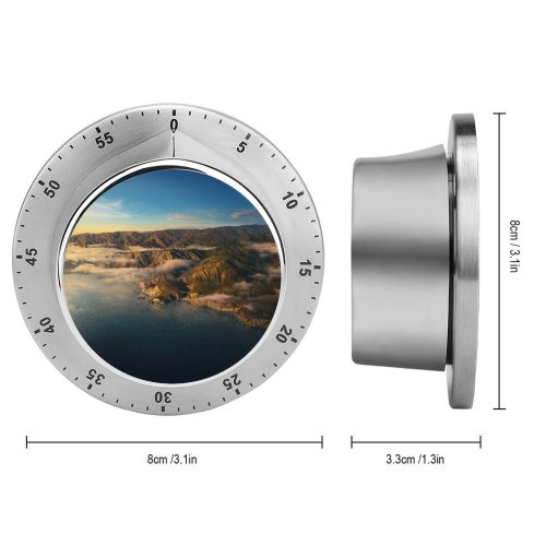 yanfind Timer Big Sur Mountains Clouds Daylight Sunny MacOS California 60 Minutes Mechanical Visual Timer