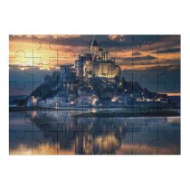 yanfind Picture Puzzle Grafixart Mont SaintMichel Island Ancient Architecture Reflection Night Sunset Dawn Evening Sky Family Game Intellectual Educational Game Jigsaw Puzzle Toy Set